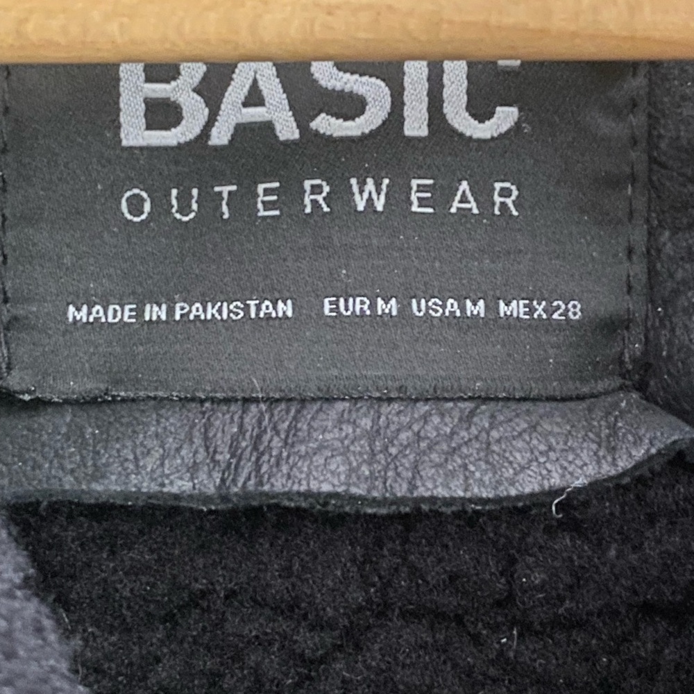 Zara Black Leather Shearling Jacket - Picture 6 of 6
